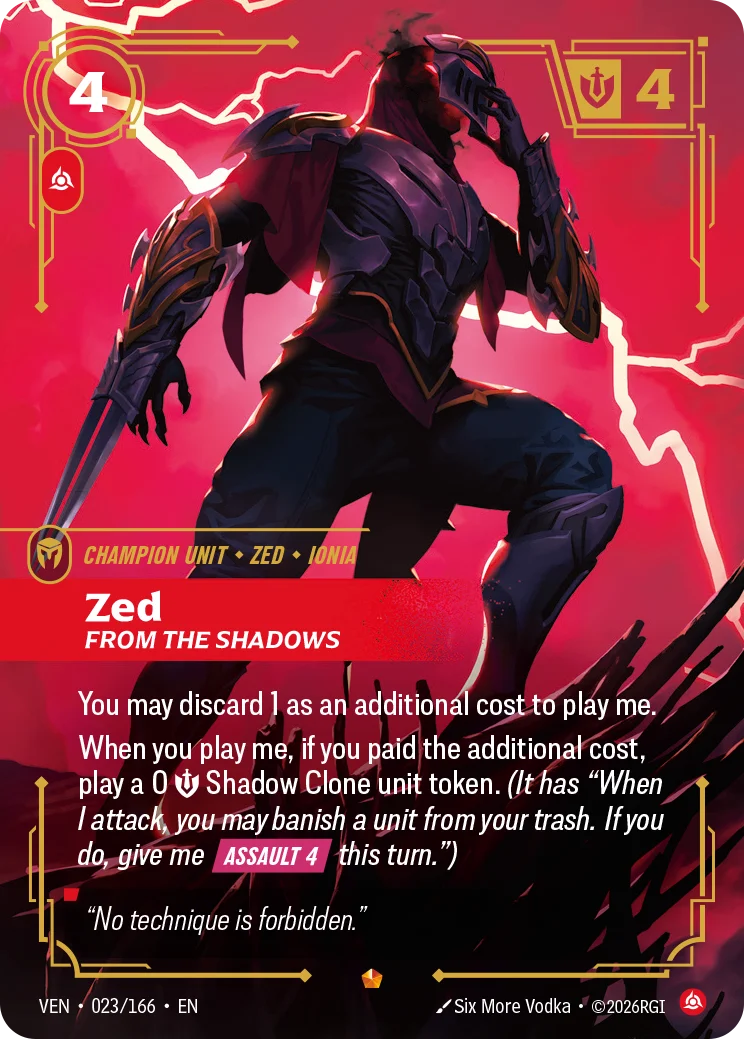 Zed, From the Shadows Riftbound card image