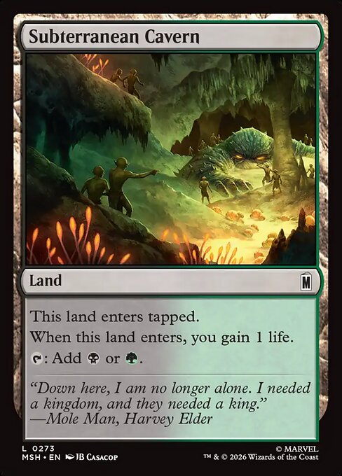 Subterranean Cavern Marvel Super Heroes Magic: The Gathering card image