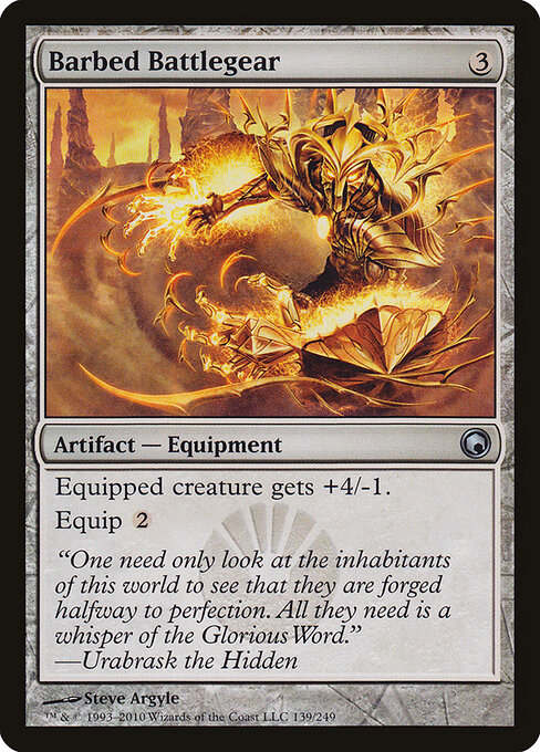 Barbed Battlegear Scars of Mirrodin Magic: The Gathering card image