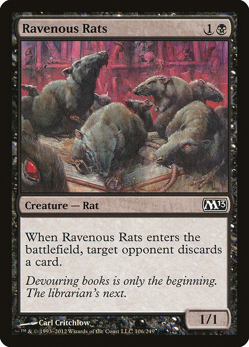 Ravenous Rats Magic 2013 Magic: The Gathering card image