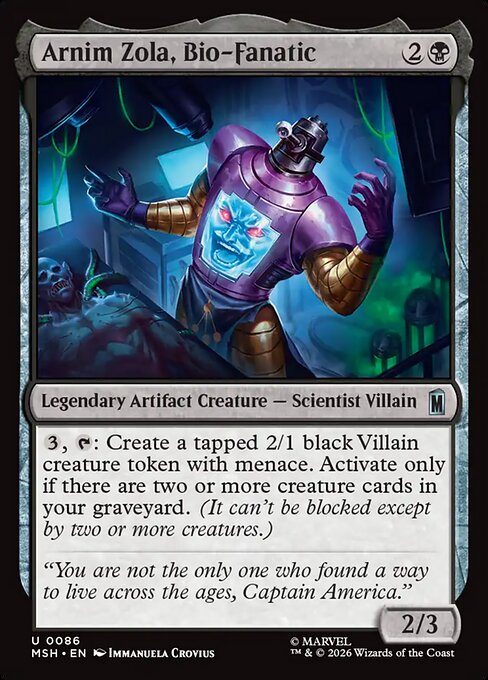 Arnim Zola, Bio-Fanatic Marvel Super Heroes Magic: The Gathering card image