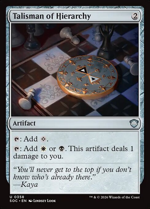 Talisman of Hierarchy - Secrets of Strixhaven Commander #358