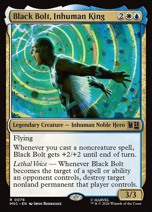Black Bolt, Inhuman King Marvel Super Heroes Commander Magic: The Gathering card image