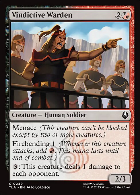 Vindictive Warden - Avatar: The Last Airbender #249 Magic: The Gathering card image