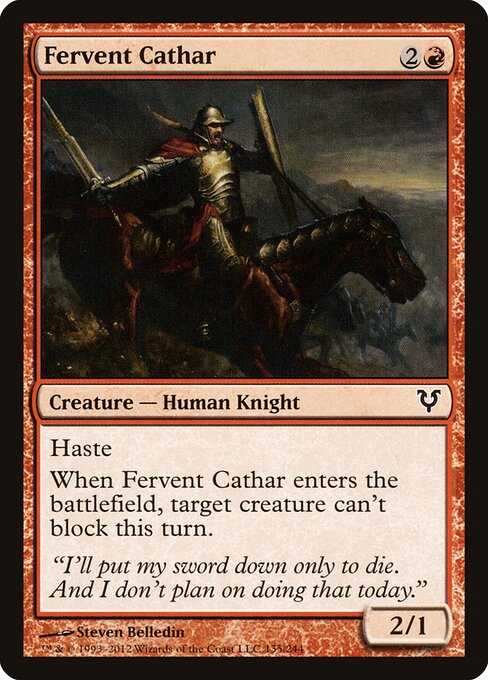 Fervent Cathar Avacyn Restored Magic: The Gathering card image