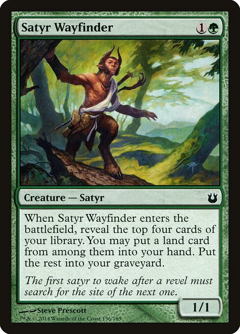 Satyr Wayfinder Born of the Gods Magic: The Gathering card image