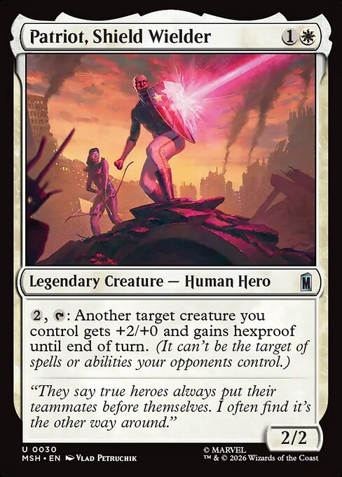 Patriot, Shield Wielder Marvel Super Heroes Magic: The Gathering card image