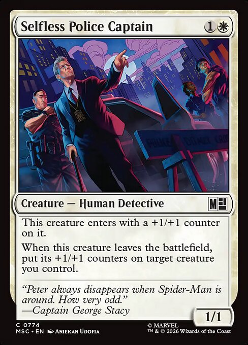 Selfless Police Captain Marvel Super Heroes Commander Magic: The Gathering card image