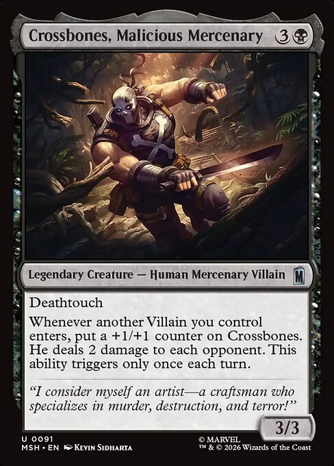 Crossbones, Malicious Mercenary Marvel Super Heroes Magic: The Gathering card image