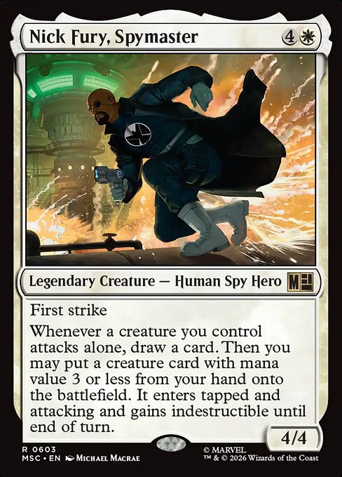 Nick Fury, Spymaster Marvel Super Heroes Commander Magic: The Gathering card image