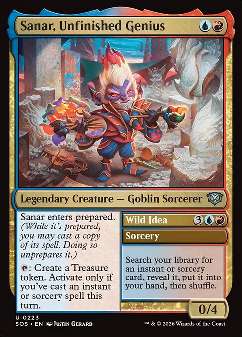 Sanar, Unfinished Genius // Wild Idea Secrets of Strixhaven Magic: The Gathering card image