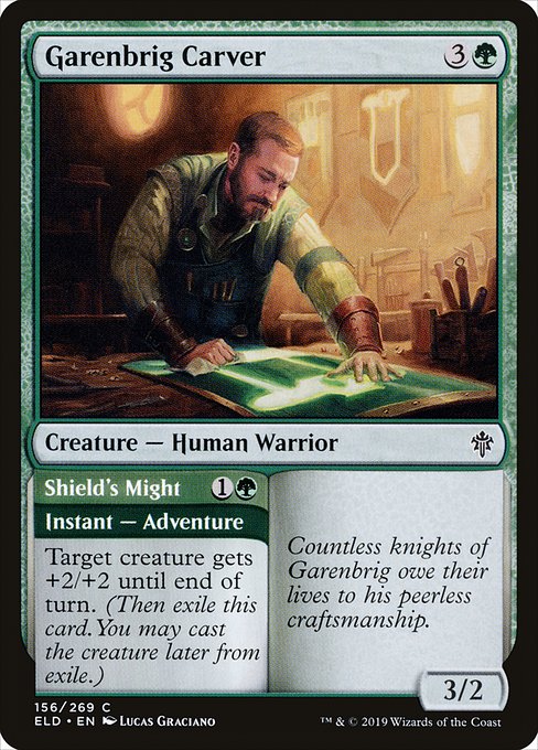 Garenbrig Carver // Shield's Might - Throne of Eldraine #156