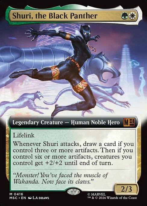 Shuri, the Black Panther Marvel Super Heroes Commander Magic: The Gathering card image