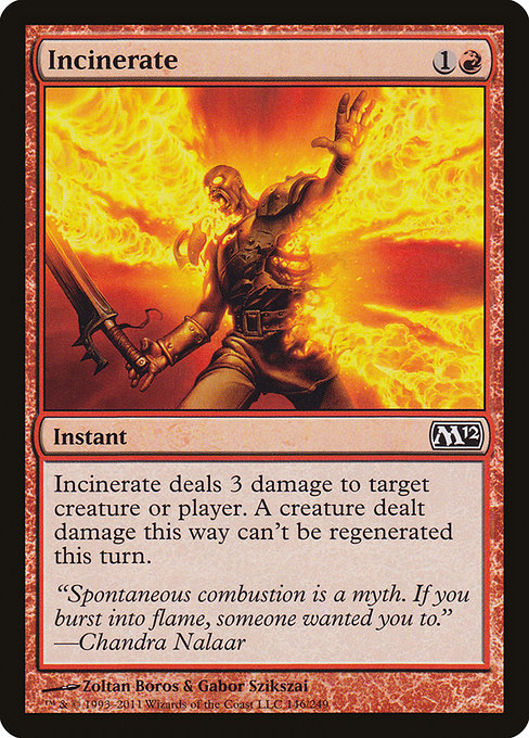 Incinerate - Magic 2012 #146 Magic: The Gathering card image