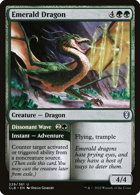 Emerald Dragon // Dissonant Wave - Commander Legends: Battle for Baldur's Gate #229