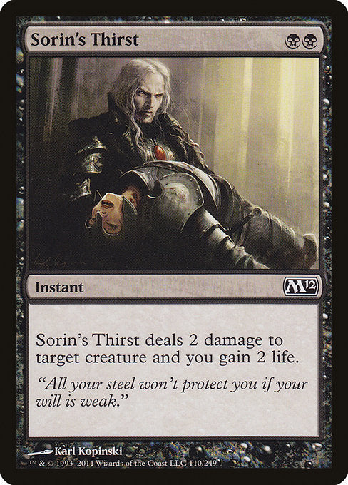 Sorin's Thirst - Magic 2012 #110 Magic: The Gathering card image