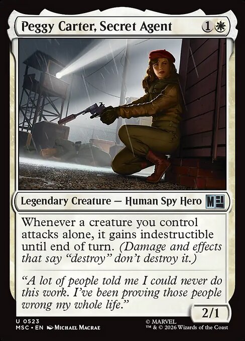 Peggy Carter, Secret Agent Marvel Super Heroes Commander Magic: The Gathering card image