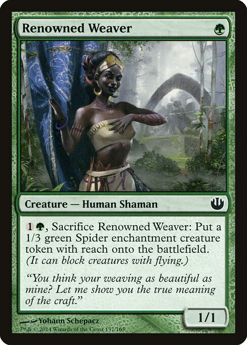Renowned Weaver Journey into Nyx Magic: The Gathering card image