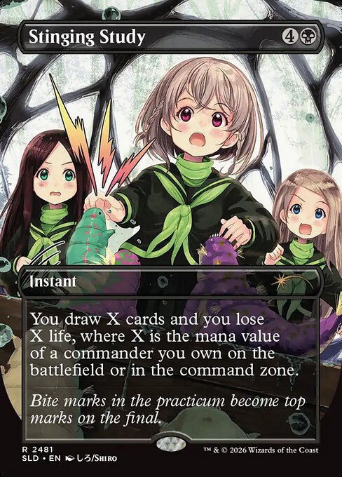 Stinging Study Secret Lair Drop Magic: The Gathering card image