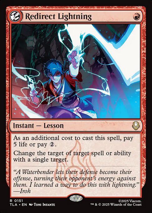 Redirect Lightning - Avatar: The Last Airbender #151 Magic: The Gathering card image