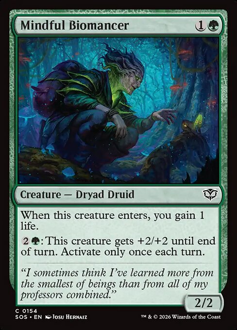 Mindful Biomancer Secrets of Strixhaven Magic: The Gathering card image