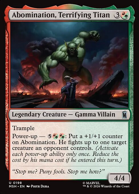 Abomination, Terrifying Titan Marvel Super Heroes Magic: The Gathering card image