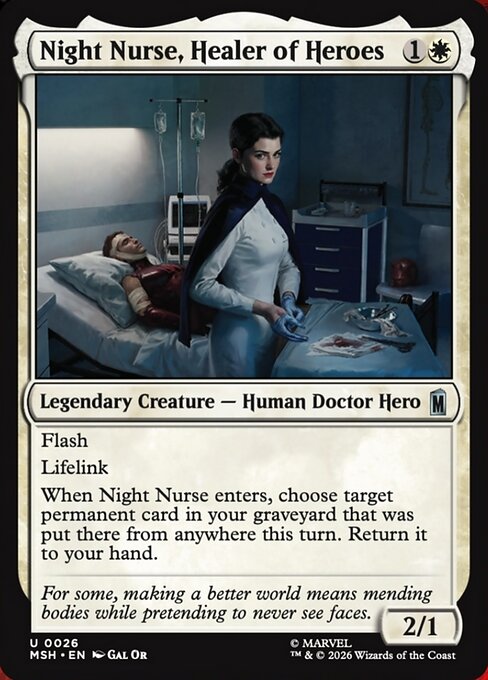 Night Nurse, Healer of Heroes Marvel Super Heroes Magic: The Gathering card image