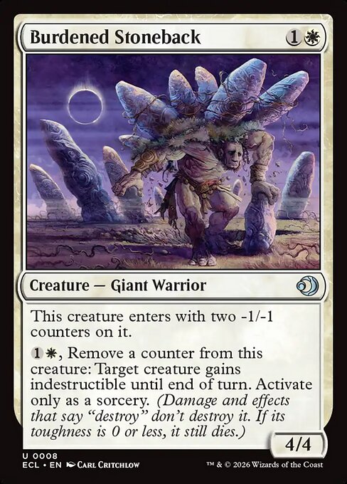 Burdened Stoneback Lorwyn Eclipsed Magic: The Gathering card image
