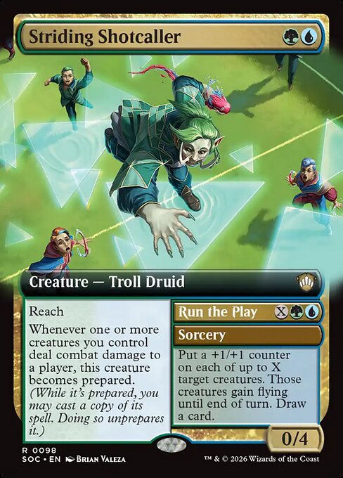 Striding Shotcaller // Run the Play - Secrets of Strixhaven Commander #98 Magic: The Gathering card image