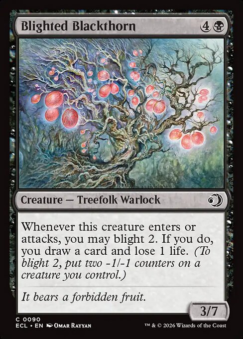 Blighted Blackthorn - Lorwyn Eclipsed #90 Magic: The Gathering card image