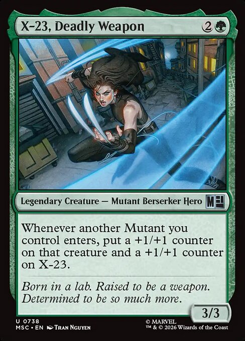 X-23, Deadly Weapon Marvel Super Heroes Commander Magic: The Gathering card image