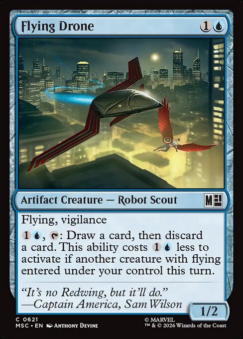 Flying Drone Marvel Super Heroes Commander Magic: The Gathering card image