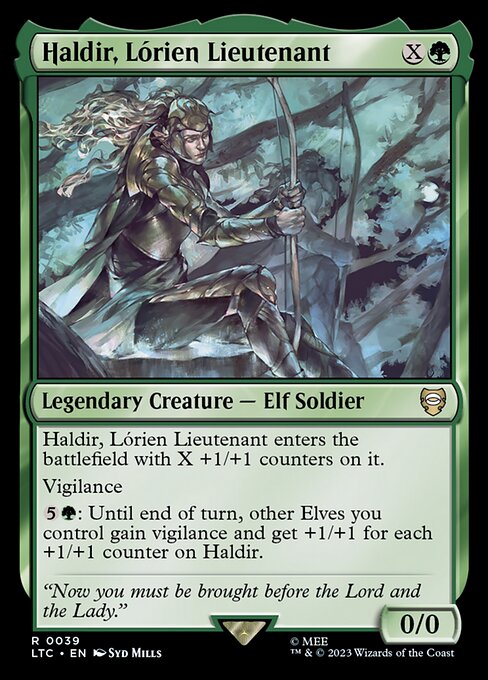 Haldir, L√≥rien Lieutenant Tales of Middle-earth Commander Magic: The Gathering card image