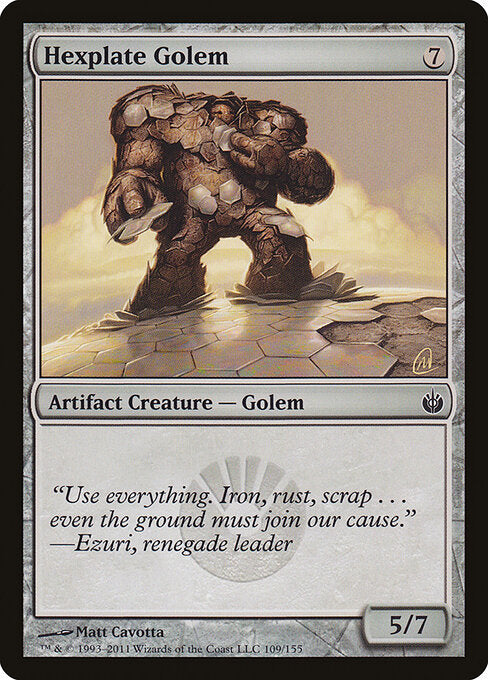 Hexplate Golem Mirrodin Besieged Magic: The Gathering card image