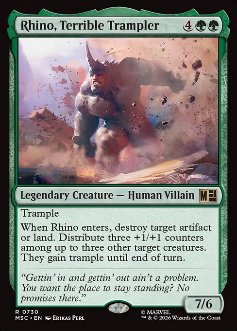 Rhino, Terrible Trampler Marvel Super Heroes Commander Magic: The Gathering card image