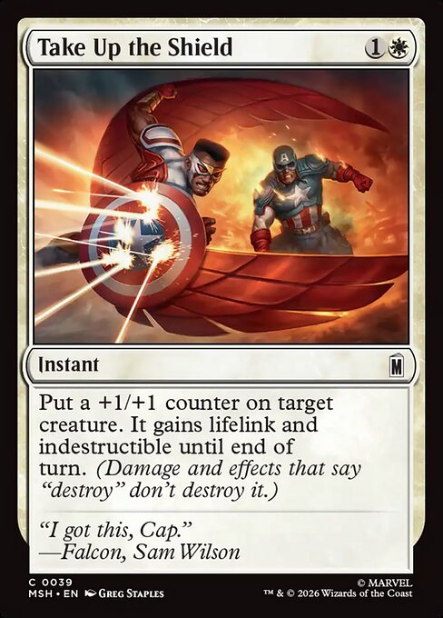 Take Up the Shield Marvel Super Heroes Magic: The Gathering card image