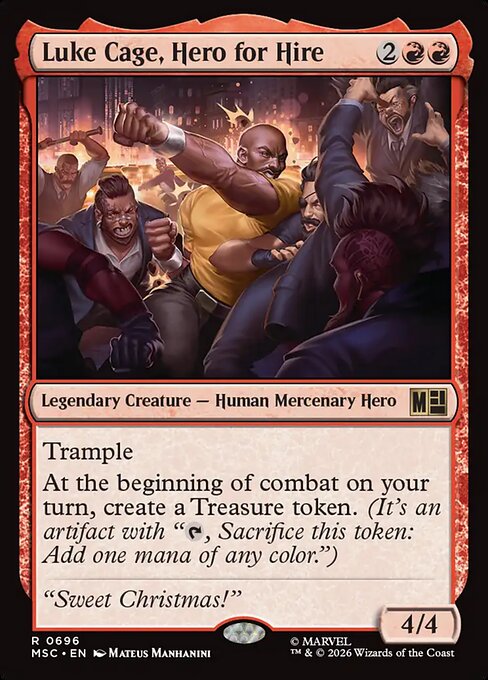 Luke Cage, Hero for Hire Marvel Super Heroes Commander Magic: The Gathering card image