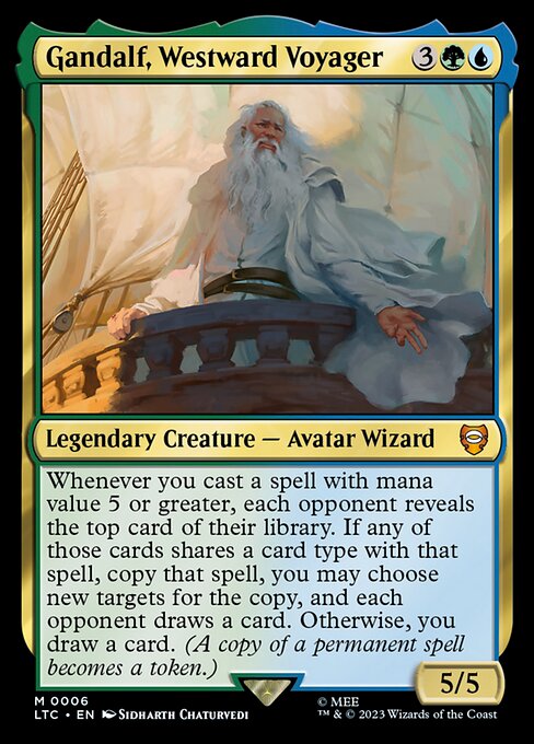 Gandalf, Westward Voyager Tales of Middle-earth Commander Magic: The Gathering card image