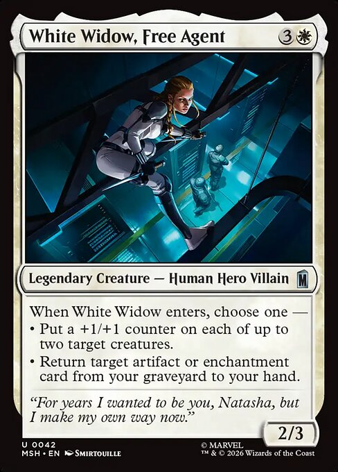 White Widow, Free Agent Marvel Super Heroes Magic: The Gathering card image