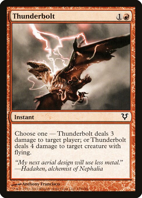Thunderbolt Avacyn Restored Magic: The Gathering card image