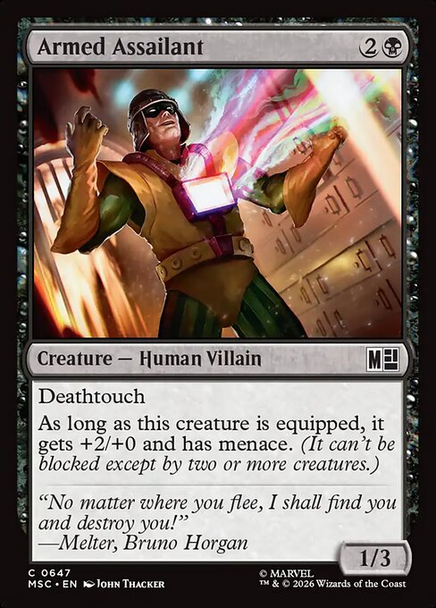 Armed Assailant Marvel Super Heroes Commander Magic: The Gathering card image