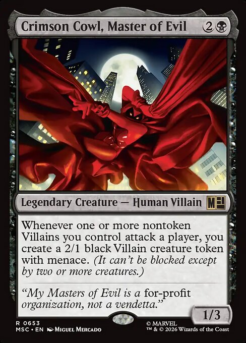 Crimson Cowl, Master of Evil Marvel Super Heroes Commander Magic: The Gathering card image