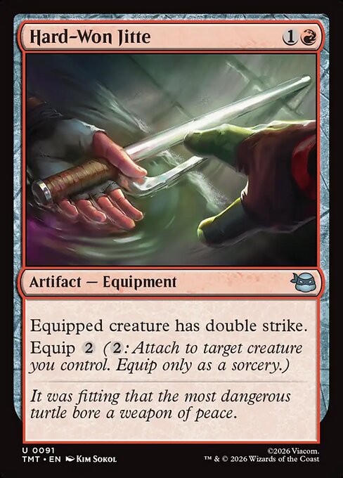 Hard-Won Jitte - Teenage Mutant Ninja Turtles #91 Magic: The Gathering card image