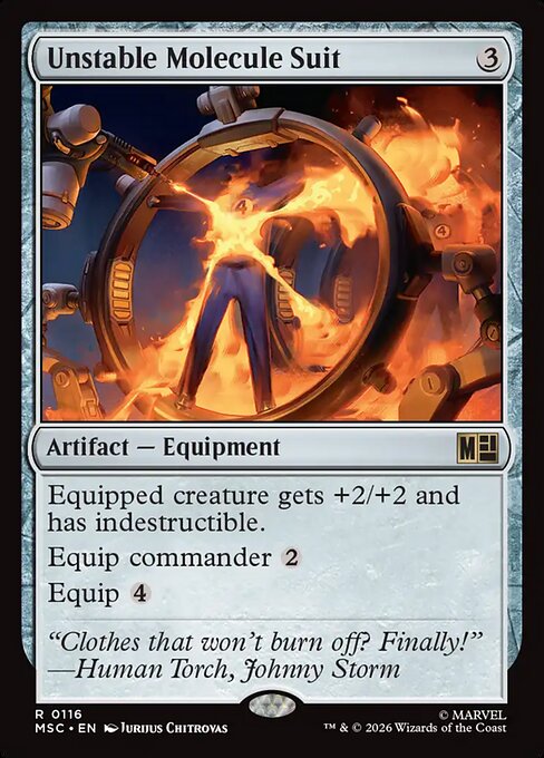 Unstable Molecule Suit Marvel Super Heroes Commander Magic: The Gathering card image