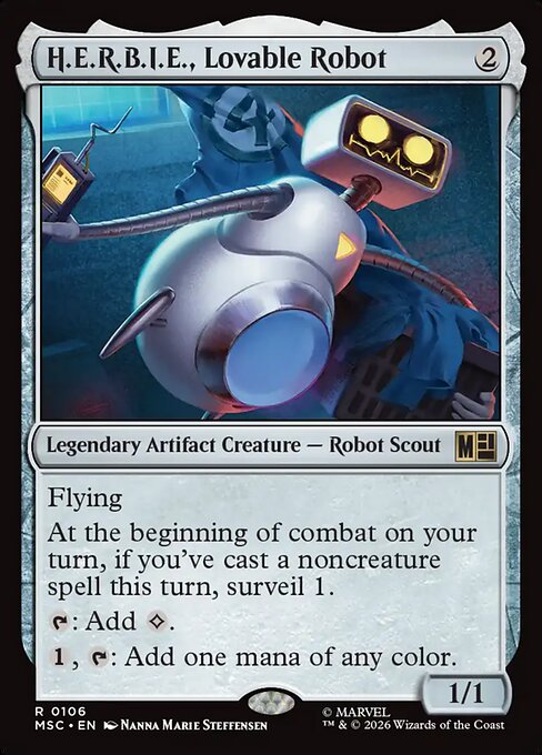 H.E.R.B.I.E., Lovable Robot Marvel Super Heroes Commander Magic: The Gathering card image