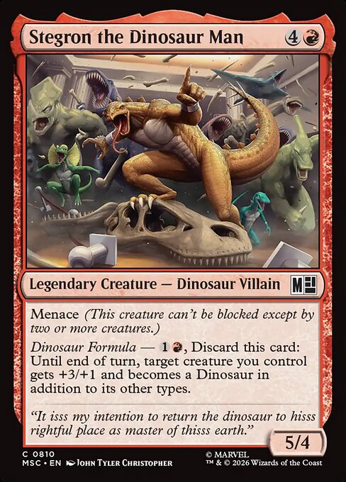 Stegron the Dinosaur Man Marvel Super Heroes Commander Magic: The Gathering card image