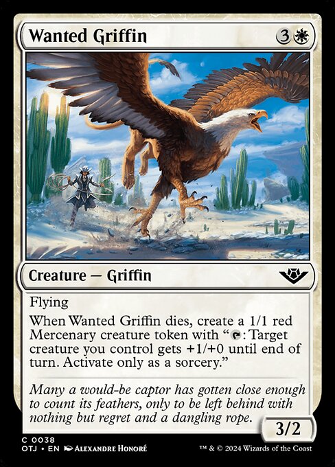 Wanted Griffin Outlaws of Thunder Junction Magic: The Gathering card image