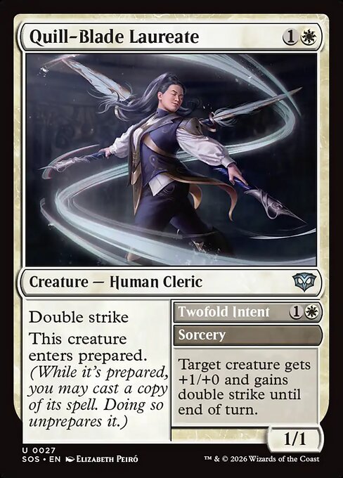 Quill-Blade Laureate // Twofold Intent - Secrets of Strixhaven #27 Magic: The Gathering card image