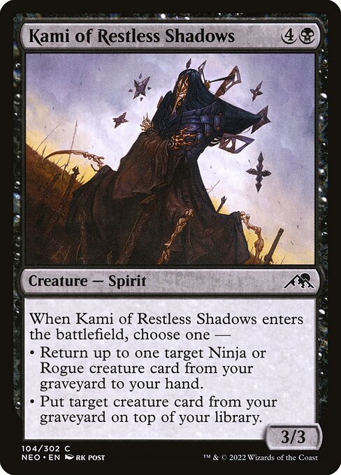 Kami of Restless Shadows Kamigawa: Neon Dynasty Magic: The Gathering card image