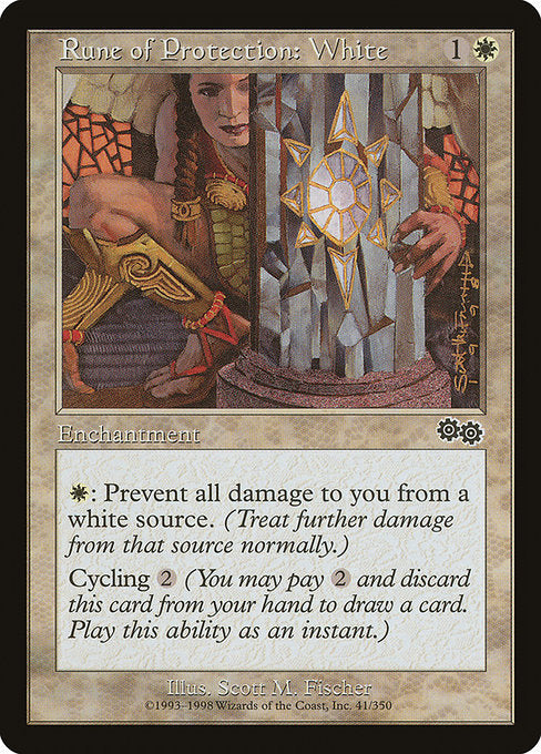 Rune of Protection: White - Urza's Saga #41